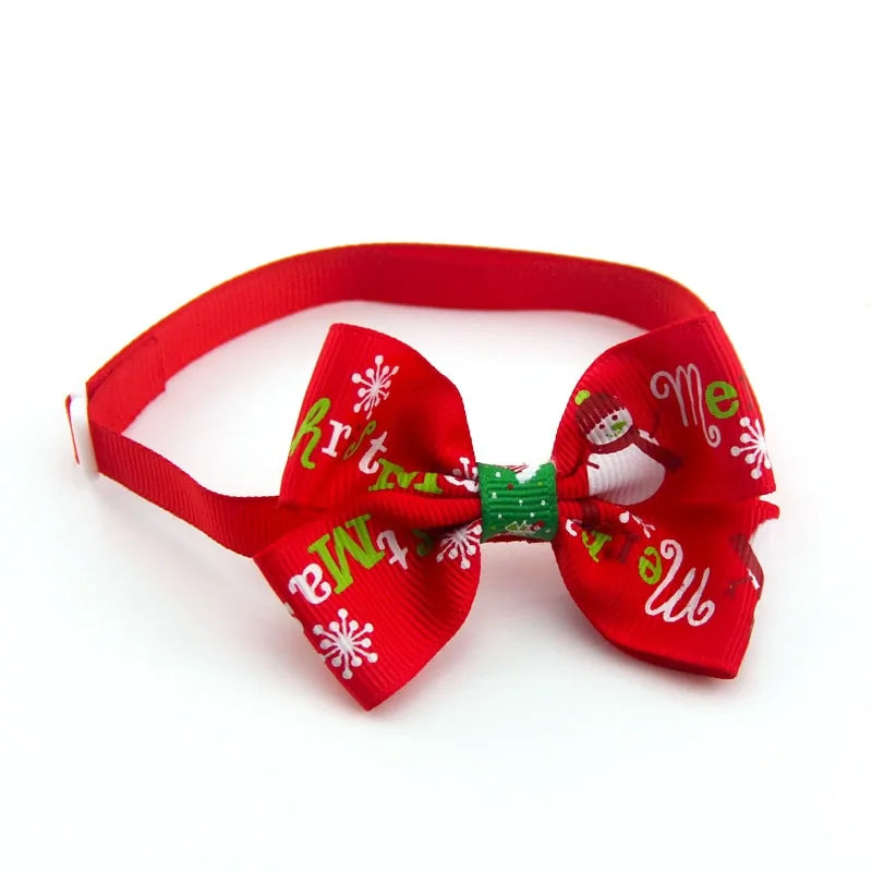 Christmas Pet Bow Collar