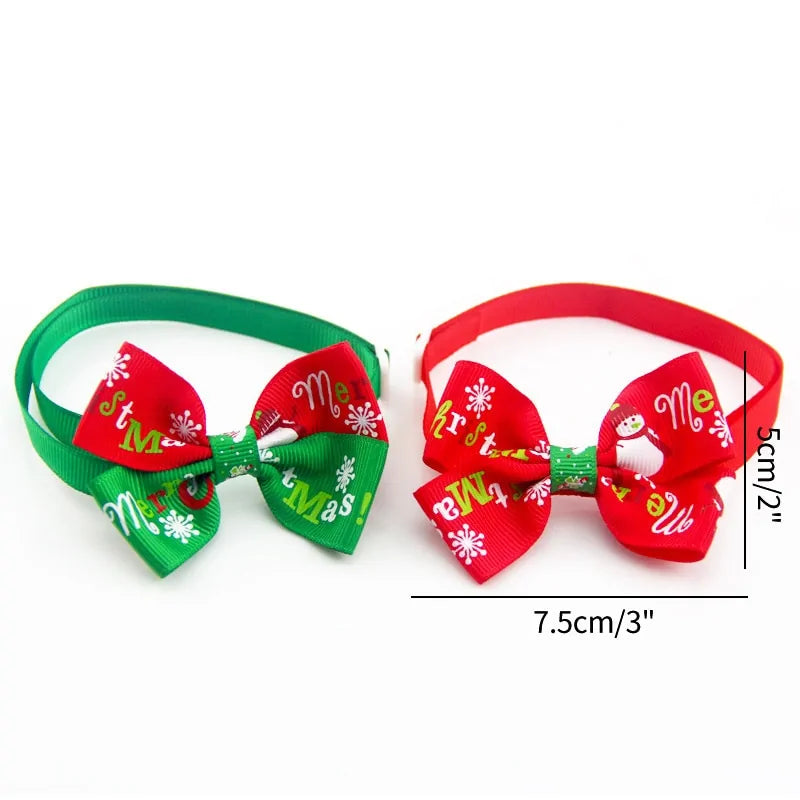 Christmas Pet Bow Collar