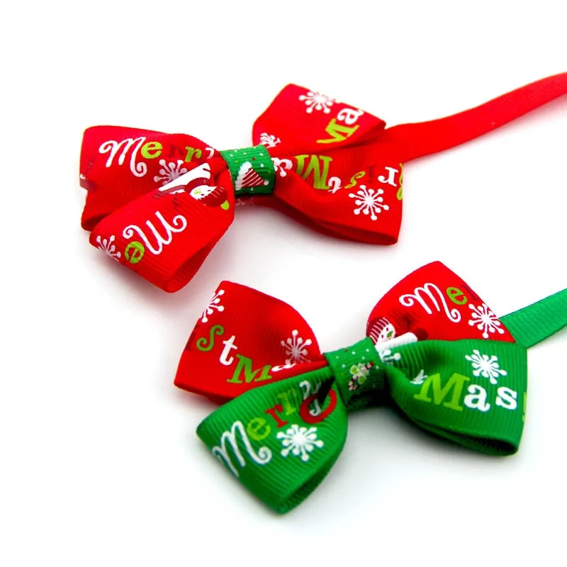 Christmas Pet Bow Collar